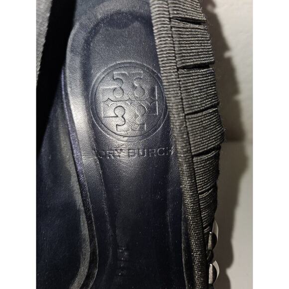 Tory Burch Erinn Satin Platform Studded Heels Blue Size 6M - Picture 7 of 11